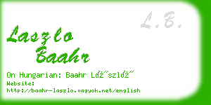 laszlo baahr business card